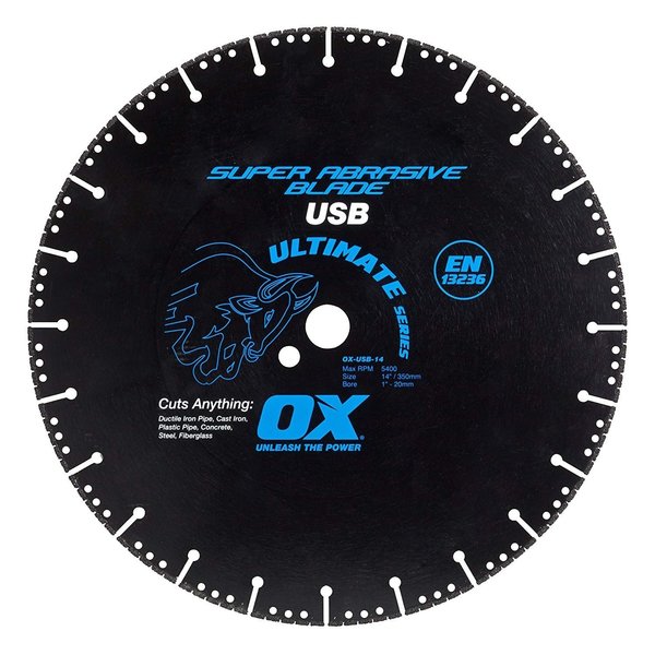 Ox Tools 4-Inch Universal Superabrasive Diamond Blade - Bore: 7/8" - 5/8" OX-USB-4